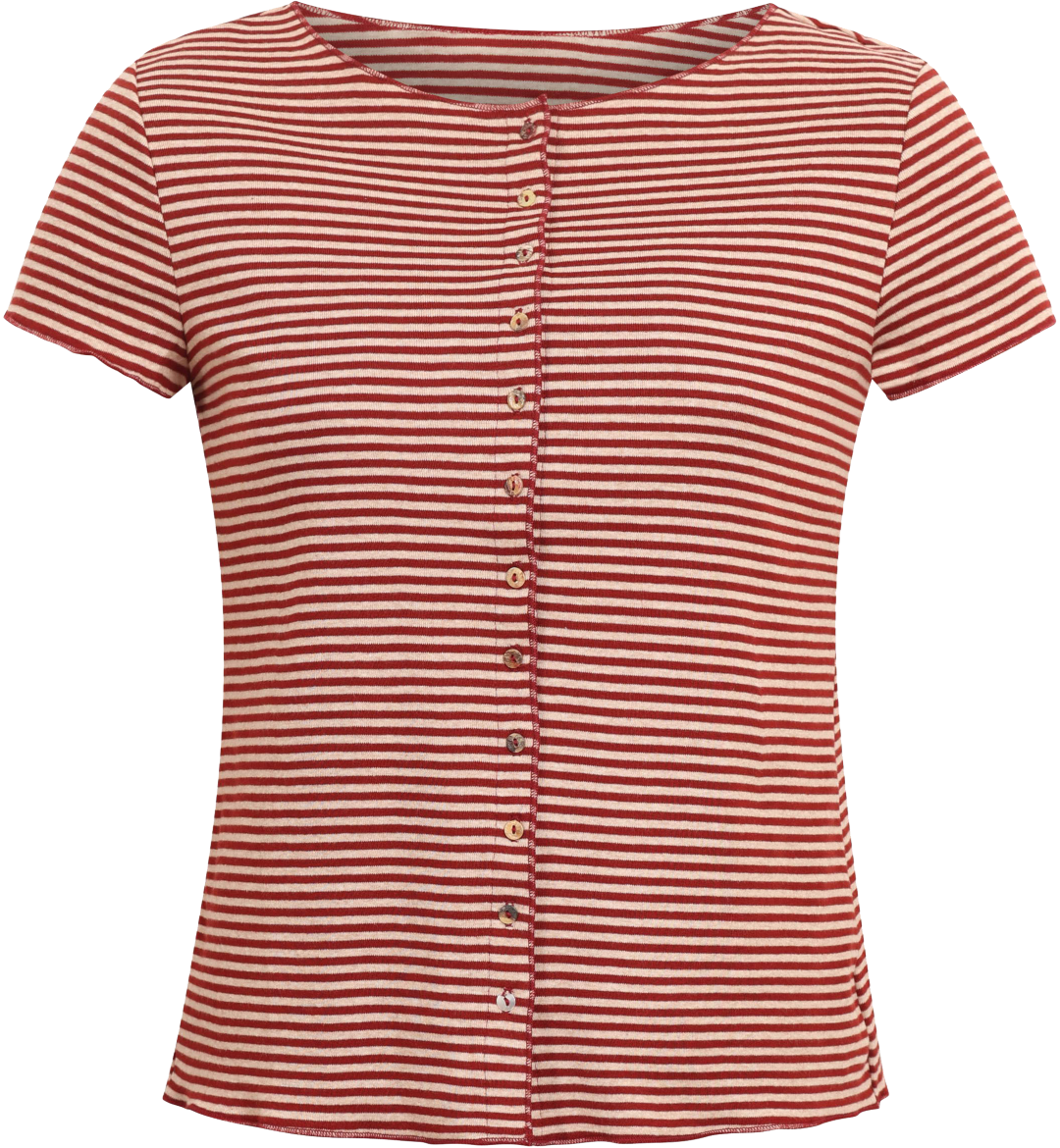 Button shirt s/s stripes organic cotton